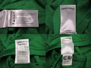 新品未使用 CHROME HEARTS クロムハーツ カットソー CHプリント MESH WARM UP JERSEY RN#97729 ナイロン ポリエステル グリーン イエロー サイズM 中古 4b003633