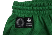 画像をギャラリービューアに読み込む, 未使用 CHROME HEARTS クロムハーツ ショートパンツ CHプリント メッシュ MESH VARSITY SHORTS RN♯97729 ナイロン グリーン イエロー サイズM 中古 4b003634 