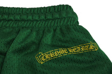 画像をギャラリービューアに読み込む, 未使用 CHROME HEARTS クロムハーツ ショートパンツ CHプリント メッシュ MESH VARSITY SHORTS RN♯97729 ナイロン グリーン イエロー サイズM 中古 4b003634 