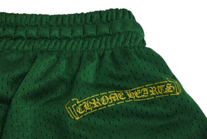 未使用 CHROME HEARTS クロムハーツ ショートパンツ CHプリント メッシュ MESH VARSITY SHORTS RN♯97729 ナイロン グリーン イエロー サイズM 中古 4b003634 