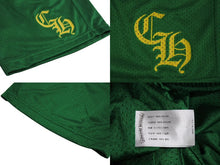 画像をギャラリービューアに読み込む, 未使用 CHROME HEARTS クロムハーツ ショートパンツ CHプリント メッシュ MESH VARSITY SHORTS RN♯97729 ナイロン グリーン イエロー サイズM 中古 4b003634 
