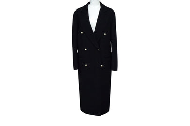 CELINE セリーヌ コート ロングコート フィービー期 ヴィンテージ パールボタン カシミヤ キュプラ サイズ34 イタリア製 ブラック 美品 中古 4b003640
