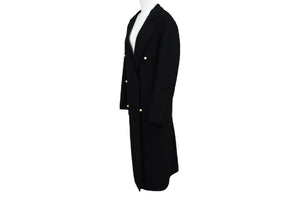 CELINE セリーヌ コート ロングコート フィービー期 ヴィンテージ パールボタン カシミヤ キュプラ サイズ34 イタリア製 ブラック 美品 中古 4b003640