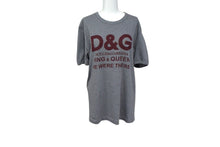 Load image into Gallery viewer, DOLCE&amp;GABBANA ドルチェアンドガッバーナ KING ＆ QUEEN ロゴ 半袖Ｔシャツ グレー レッド コットン G8HR8T サイズS 美品 中古 4b003642
