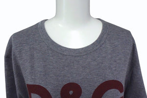 DOLCE&GABBANA ドルチェアンドガッバーナ KING ＆ QUEEN ロゴ 半袖Ｔシャツ グレー レッド コットン G8HR8T サイズS 美品 中古 4b003642
