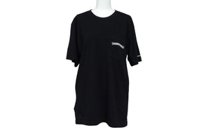 CHROME HEARTS クロムハーツ 半袖Ｔシャツ スクロールラベル コットン ブラック ホワイト アメリカ製 サイズM 良品 中古 4b003643