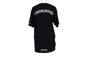 CHROME HEARTS クロムハーツ 半袖Ｔシャツ スクロールラベル コットン ブラック ホワイト アメリカ製 サイズM 良品 中古 4b003643