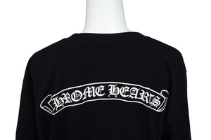 CHROME HEARTS クロムハーツ 半袖Ｔシャツ スクロールラベル コットン ブラック ホワイト アメリカ製 サイズM 良品 中古 4b003643