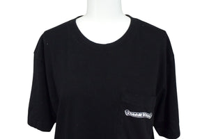 CHROME HEARTS クロムハーツ 半袖Ｔシャツ スクロールラベル コットン ブラック ホワイト アメリカ製 サイズM 良品 中古 4b003643