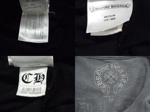 CHROME HEARTS クロムハーツ 半袖Ｔシャツ スクロールラベル コットン ブラック ホワイト アメリカ製 サイズM 良品 中古 4b003643