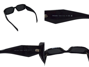 PRADA プラダ サングラス シンボルサングラス スクエア型 メタルロゴ SPR 17W-F ブラック アセテート 51□20 美品 中古 4b003651