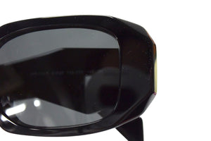 PRADA プラダ サングラス シンボルサングラス スクエア型 メタルロゴ SPR 17W-F ブラック アセテート 51□20 美品 中古 4b003651