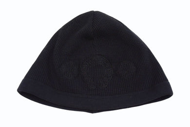 CHROME HEARTS クロムハーツ ホースシュー マルサービーニー ニット帽 USA製 コットン ブラック サイズ23cm 美品 中古 4b003652 