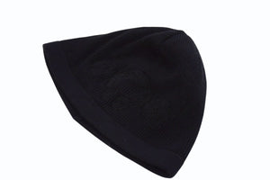 CHROME HEARTS クロムハーツ ホースシュー マルサービーニー ニット帽 USA製 コットン ブラック サイズ23cm 美品 中古 4b003652 