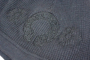 CHROME HEARTS クロムハーツ ホースシュー マルサービーニー ニット帽 USA製 コットン ブラック サイズ23cm 美品 中古 4b003652 