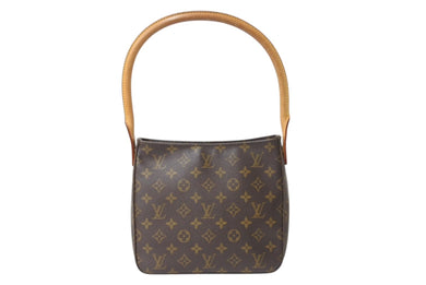 LOUIS VUITTON ルイヴィトン ルーピングMM ワンショルダーバッグ M51146 モノグラム ブラウン ゴールド金具 美品 中古 4b003653