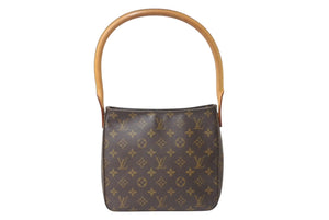LOUIS VUITTON ルイヴィトン ルーピングMM ワンショルダーバッグ M51146 モノグラム ブラウン ゴールド金具 美品 中古 4b003653