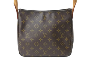 LOUIS VUITTON ルイヴィトン ルーピングMM ワンショルダーバッグ M51146 モノグラム ブラウン ゴールド金具 美品 中古 4b003653