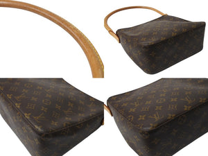 LOUIS VUITTON ルイヴィトン ルーピングMM ワンショルダーバッグ M51146 モノグラム ブラウン ゴールド金具 美品 中古 4b003653