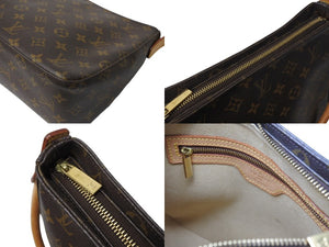 LOUIS VUITTON ルイヴィトン ルーピングMM ワンショルダーバッグ M51146 モノグラム ブラウン ゴールド金具 美品 中古 4b003653