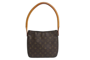 LOUIS VUITTON ルイヴィトン ルーピングMM ワンショルダーバッグ M51146 モノグラム ブラウン ゴールド金具 美品 中古 4b003654