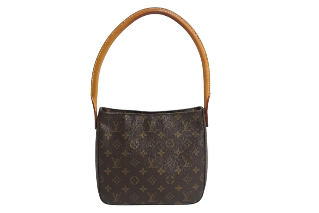 LOUIS VUITTON ルイヴィトン ルーピングMM ワンショルダーバッグ M51146 モノグラム ブラウン ゴールド金具 美品 中古 4b003654