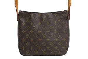 LOUIS VUITTON ルイヴィトン ルーピングMM ワンショルダーバッグ M51146 モノグラム ブラウン ゴールド金具 美品 中古 4b003654