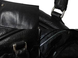 CHROME HEARTS クロムハーツ ジムバッグ スモール ハンドバッグ セメタリークロスパッチ 14パッチ ブラック 美品 中古 4b003660