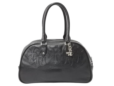 CHROME HEARTS クロムハーツ ジムバッグ スモール ハンドバッグ セメタリークロスパッチ 14パッチ ブラック 美品 中古 4b003660