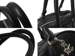 CHROME HEARTS クロムハーツ ジムバッグ スモール ハンドバッグ セメタリークロスパッチ 14パッチ ブラック 美品 中古 4b003660