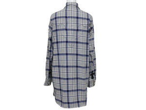 CHROME HEARTS クロムハーツ CHクロスパッチ 長袖シャツ サイズM 2パッチ フレアニー クロスボールボタン チェック柄 美品 中古 4b003663