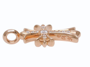 未使用 CHROME HEARTS クロムハーツ 22K タイニークロス スモールクロス 純正 パヴェダイヤ ペンダント ゴールド 中古 4b003664 