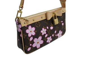 新品未使用 LOUIS VUITTON ルイヴィトン 村上隆 LV × TM モノグラム チェリーブロッサム ポシェット・アクセソワール ハンドバッグ M13666 中古 4b003665