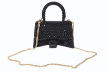 Load image into Gallery viewer, BALENCIAGA バレンシアガ Hourglass XS アワーグラス ハンドバッグ パリクチュールストア限定品 スワロフスキー ブラック 美品 中古 4b003667