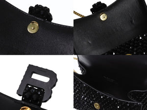 BALENCIAGA バレンシアガ Hourglass XS アワーグラス ハンドバッグ パリクチュールストア限定品 スワロフスキー ブラック 美品 中古 4b003667