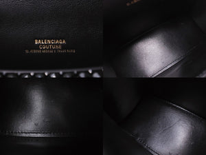 BALENCIAGA バレンシアガ Hourglass XS アワーグラス ハンドバッグ パリクチュールストア限定品 スワロフスキー ブラック 美品 中古 4b003667