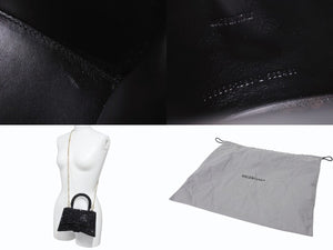 BALENCIAGA バレンシアガ Hourglass XS アワーグラス ハンドバッグ パリクチュールストア限定品 スワロフスキー ブラック 美品 中古 4b003667