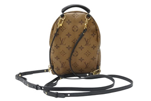 LOUIS VUITTON ルイ ヴィトン モノグラム リバース パームスプリングス ミニ デイパック M44872 マロン ブラック 美品 中古 4b003669