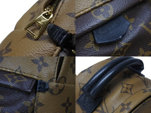 LOUIS VUITTON ルイ ヴィトン モノグラム リバース パームスプリングス ミニ デイパック M44872 マロン ブラック 美品 中古 4b003669