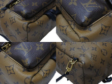 画像をギャラリービューアに読み込む, LOUIS VUITTON ルイ ヴィトン モノグラム リバース パームスプリングス ミニ デイパック M44872 マロン ブラック 美品 中古 4b003669