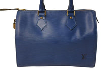 Load image into Gallery viewer, LOUIS VUITTON ルイヴィトン エピレザー スピーディ25 M43015 ハンドバッグ ミニボストン トレドブルー ゴールド金具 美品 中古 4b003671