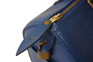 LOUIS VUITTON ルイヴィトン エピレザー スピーディ25 M43015 ハンドバッグ ミニボストン トレドブルー ゴールド金具 美品 中古 4b003671