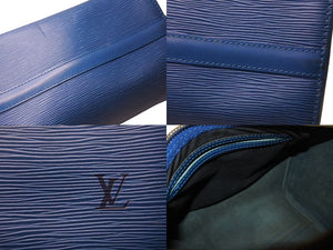 LOUIS VUITTON ルイヴィトン エピレザー スピーディ25 M43015 ハンドバッグ ミニボストン トレドブルー ゴールド金具 美品 中古 4b003671