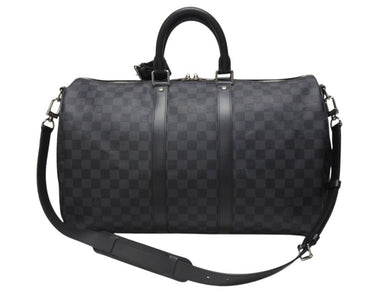 極美品 LOUISVUITTON ルイヴィトン キーポルバンドリエール45 ボストンバッグ N41418 ダミエグラフィット ブラック 中古 4b003672