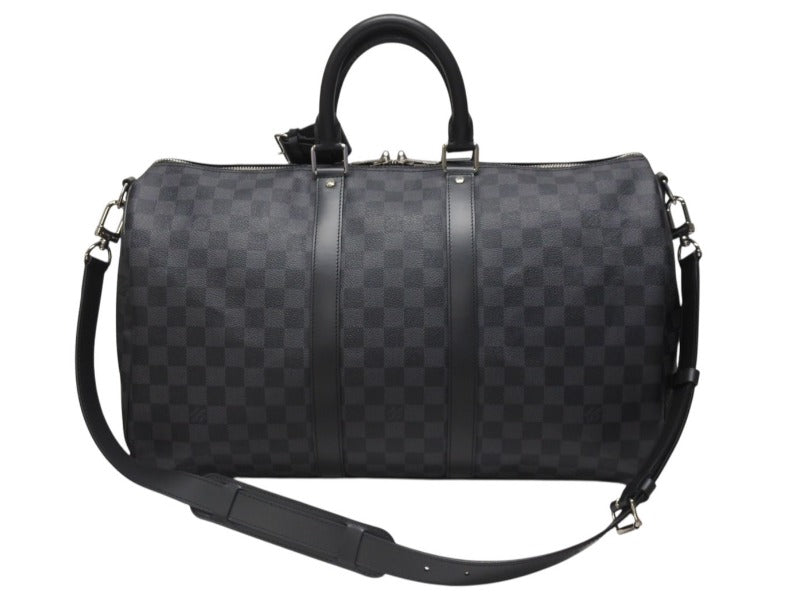極美品 LOUISVUITTON ルイヴィトン キーポルバンドリエール45 ボストンバッグ N41418 ダミエグラフィット ブラック 中古 4b003672