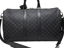 Load image into Gallery viewer, 極美品 LOUISVUITTON ルイヴィトン キーポルバンドリエール45 ボストンバッグ N41418 ダミエグラフィット ブラック 中古 4b003672