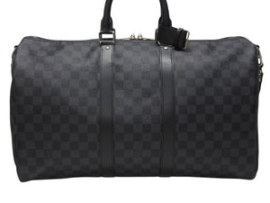 極美品 LOUISVUITTON ルイヴィトン キーポルバンドリエール45 ボストンバッグ N41418 ダミエグラフィット ブラック 中古 4b003672