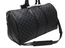 Load image into Gallery viewer, 極美品 LOUISVUITTON ルイヴィトン キーポルバンドリエール45 ボストンバッグ N41418 ダミエグラフィット ブラック 中古 4b003672