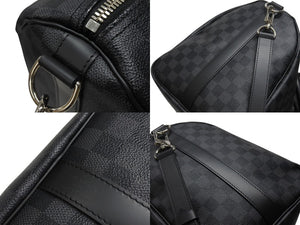 極美品 LOUISVUITTON ルイヴィトン キーポルバンドリエール45 ボストンバッグ N41418 ダミエグラフィット ブラック 中古 4b003672