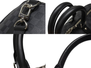 極美品 LOUISVUITTON ルイヴィトン キーポルバンドリエール45 ボストンバッグ N41418 ダミエグラフィット ブラック 中古 4b003672